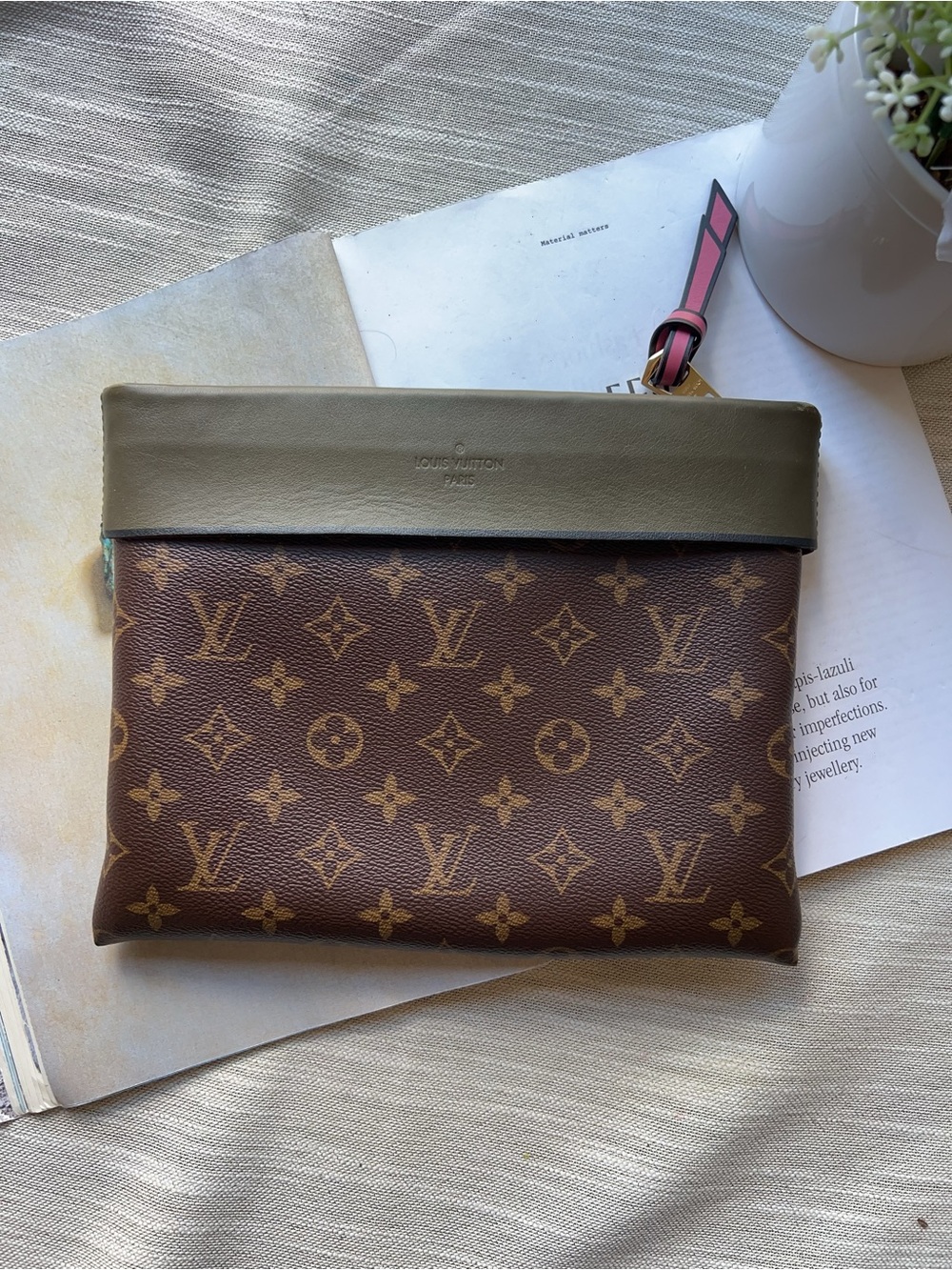 Louis Vuitton Monogram Pochette Tuileries Brown Leather Bag